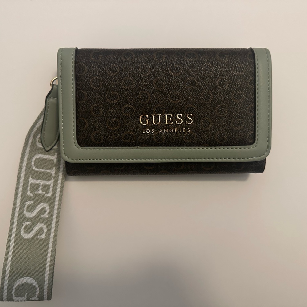 Guess Olive and Dark Brown Wallet